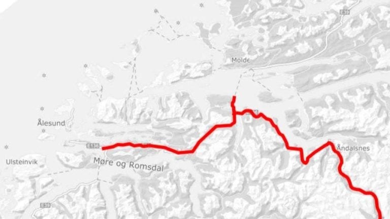 Kart over Møre og Romsdal